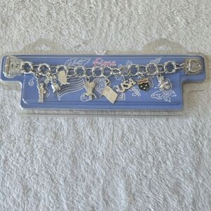 Silver Charm Bracelet with USA Theme